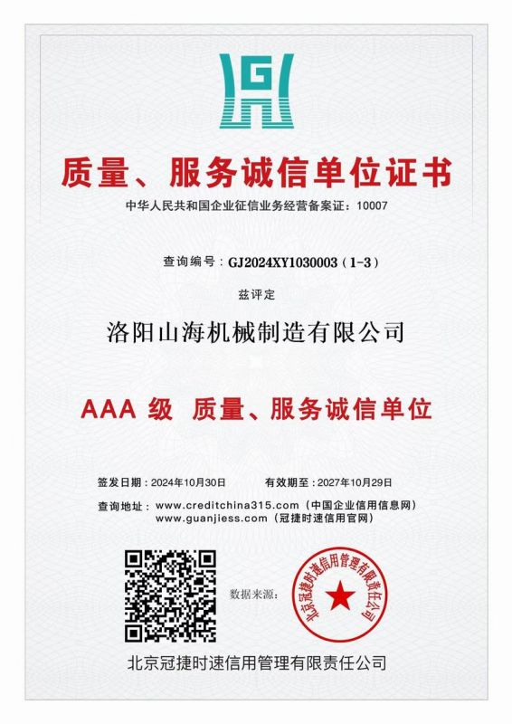 質(zhì)量、服務(wù)誠(chéng)信單位證書